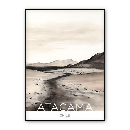 The Atacama Desert - Chile - India Ink Technique wall art poster