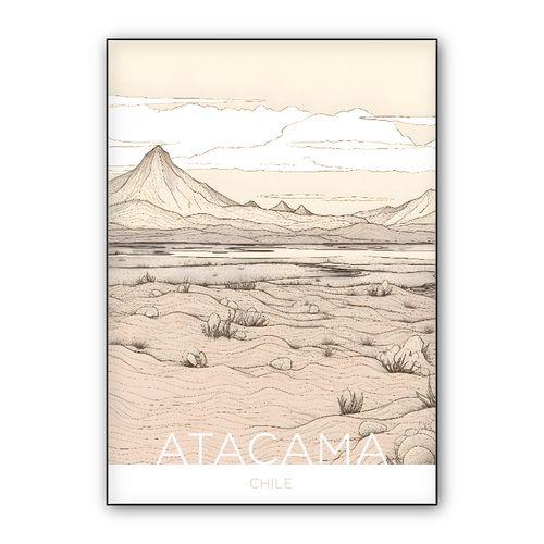 The Atacama Desert - Chile - Doodleart Technique wall art poster
