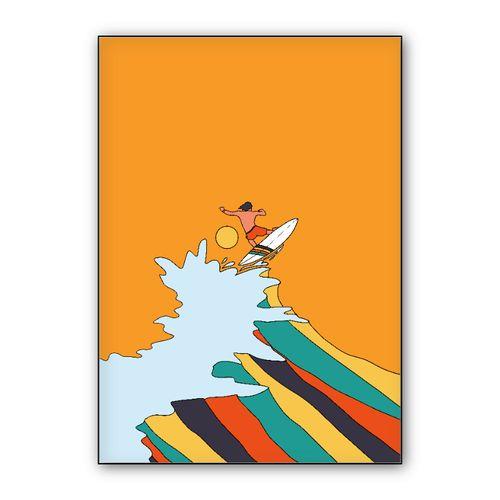 Surfer soaring wall art poster