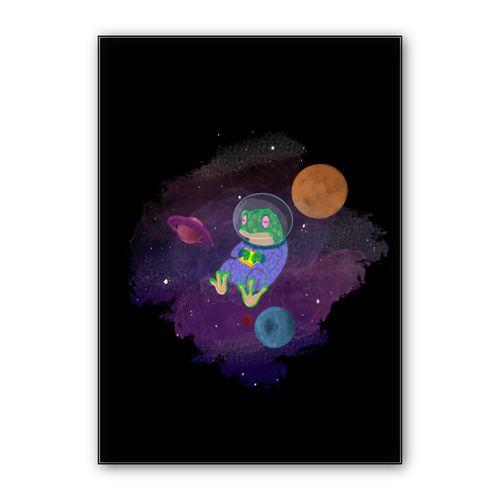 Frog in Space wall art poster
