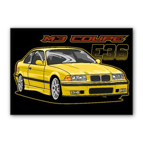 BMW E36 Coupe wall art poster