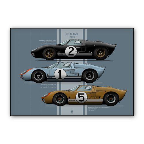 Le Mans 1966 Ford GT40 wall art poster