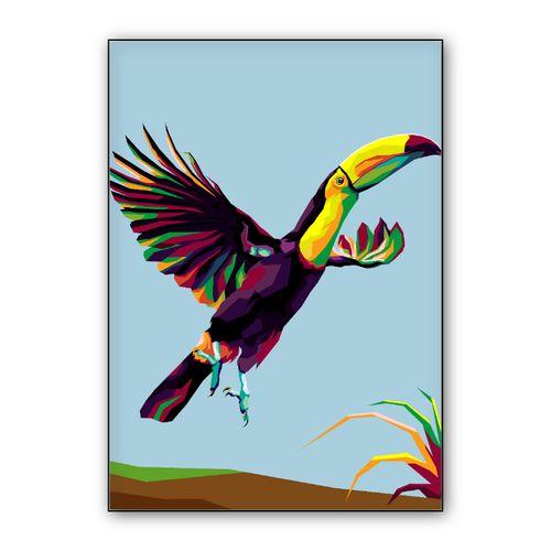 Bird exotic Toucan in wpap illustration wall art poster