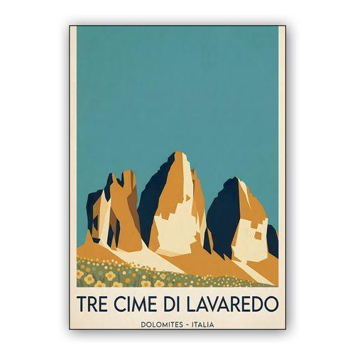 Tre Cime di Lavaredo Vintage Travel Poster wall art poster