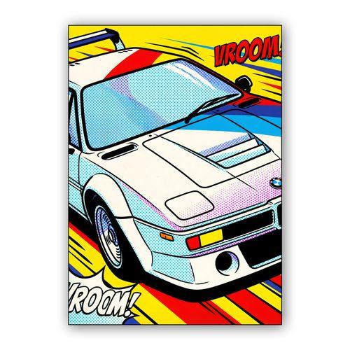 BMW M1 Pop Art Vroom wall art poster