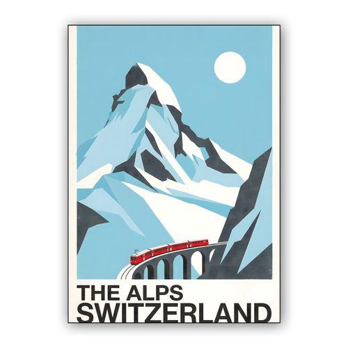 Alpine Journey: Matterhorn Switzerland Vintage Travel Poster wall art poster