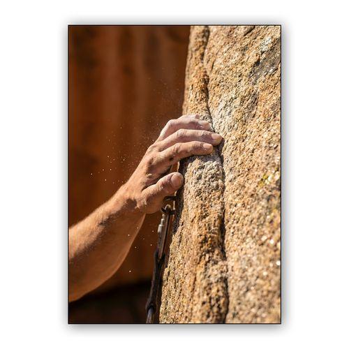 The Power of Friction: A Climber's Grip wall art poster