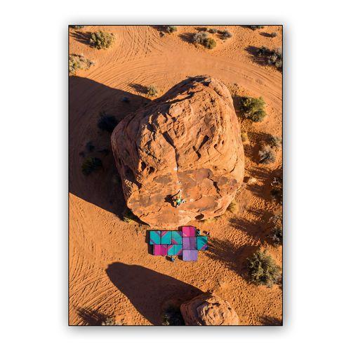 Desert Crag: Aerial Bouldering Perspective wall art poster