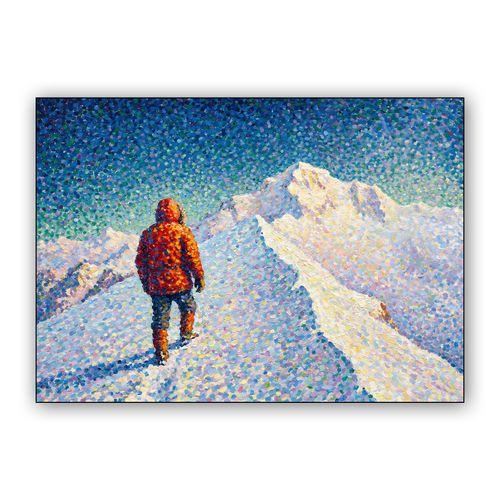 The High Ridge: Pointillist Alpine Journey wall art poster