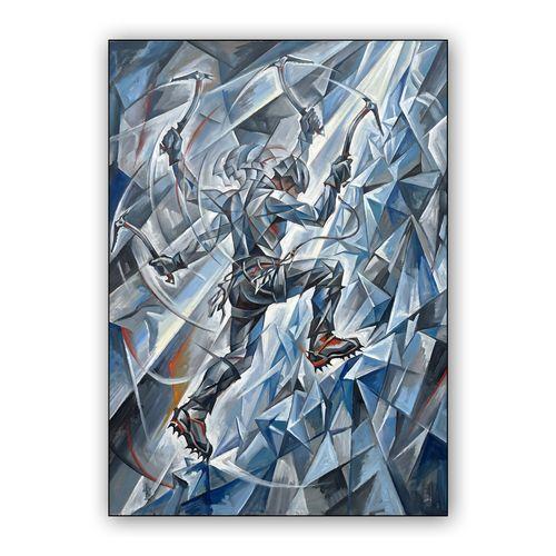 Fragmented Ascent: The Kinetic Energy of the Climb wall art poster