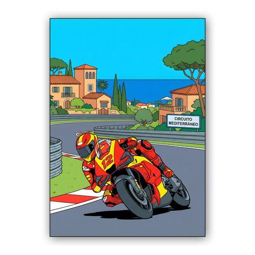 Adrenaline at the Coast: Circuito Mediterráneo Illustration wall art poster
