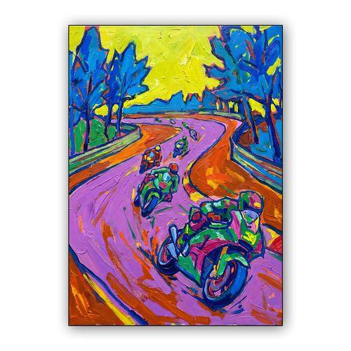 Chromatic Velocity: The Impasto Grid wall art poster