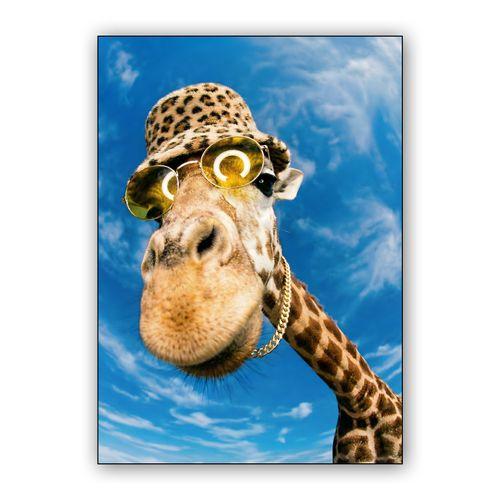 Swag Giraffe Fisheye Portrait wall art poster
