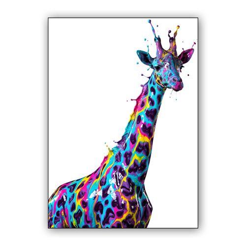 Chromatic Splash Giraffe wall art poster
