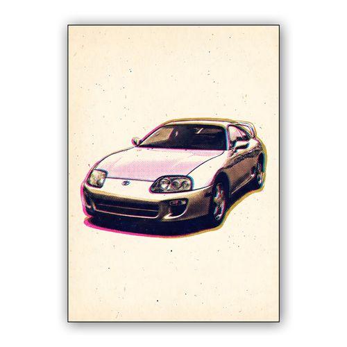 Supra A80 Retro Glitch wall art poster