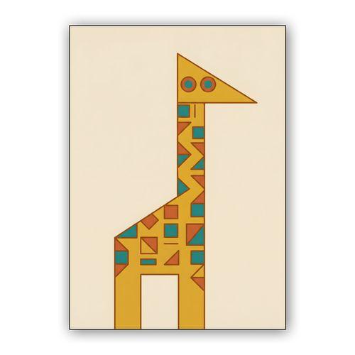 The Geometric Giraffe: A Mid-Century Study wall art poster