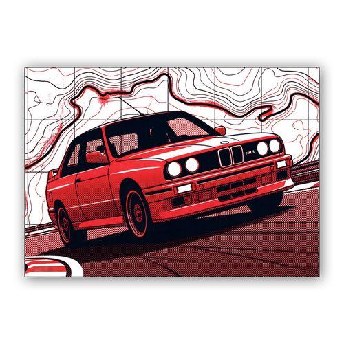 BMW E30 M3: Topographical Peak Performance wall art poster