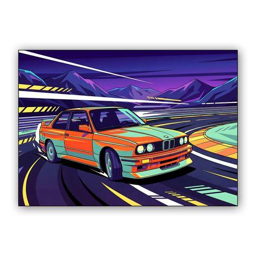 BMW E30 M3: Midnight Circuit Drift wall art poster
