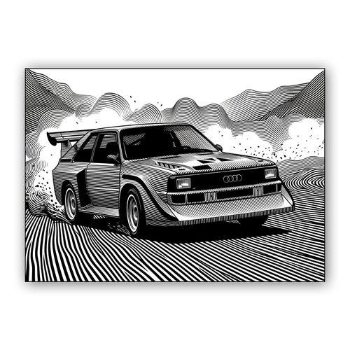 Audi Quattro S1: Pikes Peak Dust and Glory wall art poster