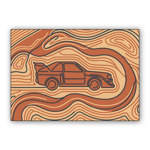 Audi Quattro S1: Topographic Line Art wall art poster