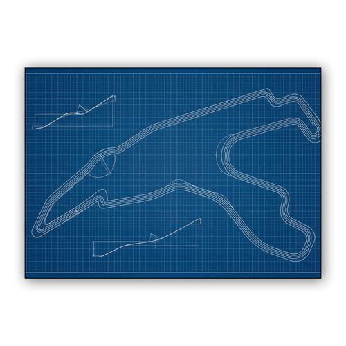 Circuit de Spa-Francorchamps: Technical Blueprint Study wall art poster