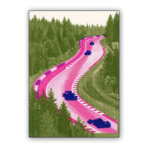 Neon Forest Circuit: Risograph Grand Prix wall art poster