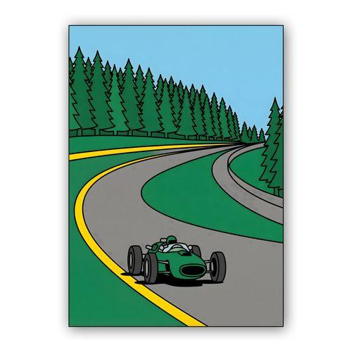 Vintage Grand Prix: The Green Racer of Spa wall art poster