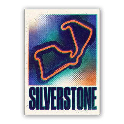 Silverstone Retro Halftone Circuit wall art poster