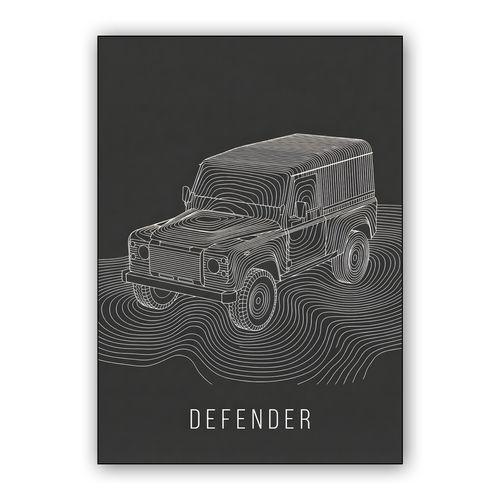 Defender Topographic Line Art wall art poster