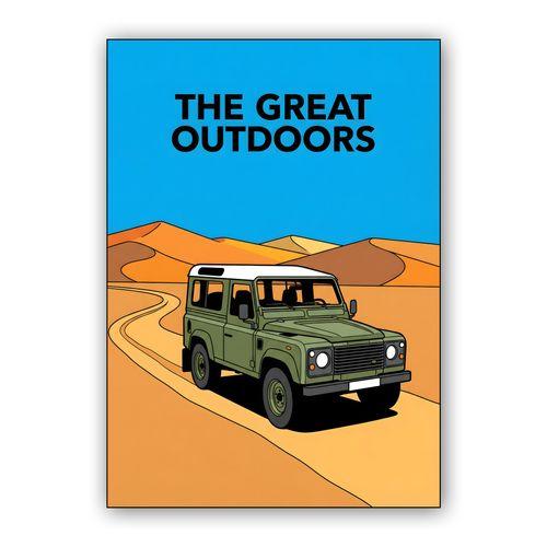 The Great Outdoors Land Rover Defender 90 wall art poster
