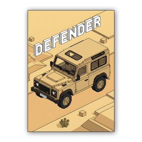 Voxel Desert Defender 90 wall art poster