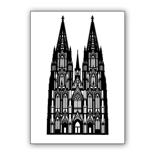 Cologne Cathedral Gothic Silhouette wall art poster