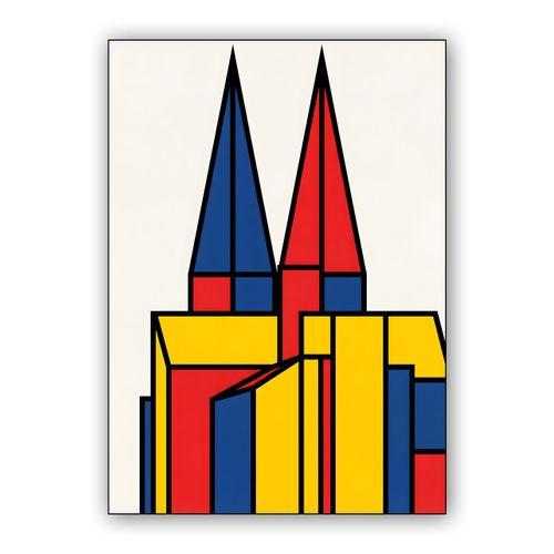 Cologne Cathedral De Stijl Abstraction wall art poster