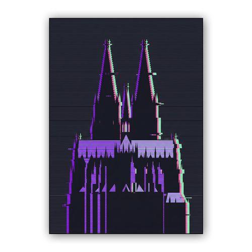 Cologne Cathedral Glitch Art Edition wall art poster
