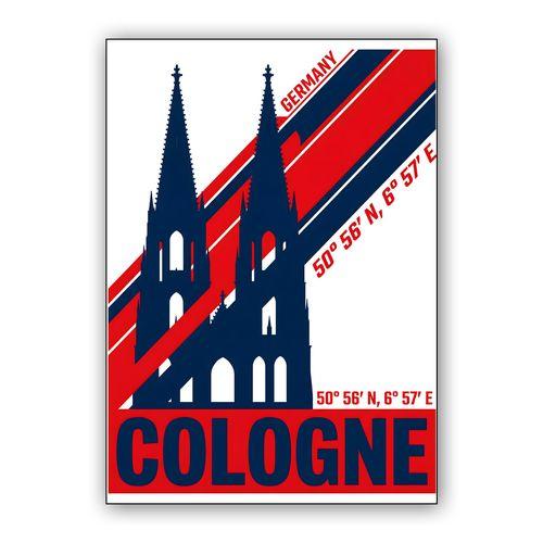 Cologne Cathedral Topographic Travel Poster wall art poster