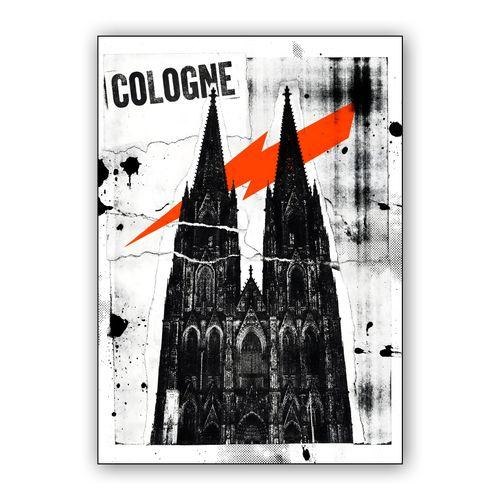 Cologne Cathedral Punk Rock Collage wall art poster
