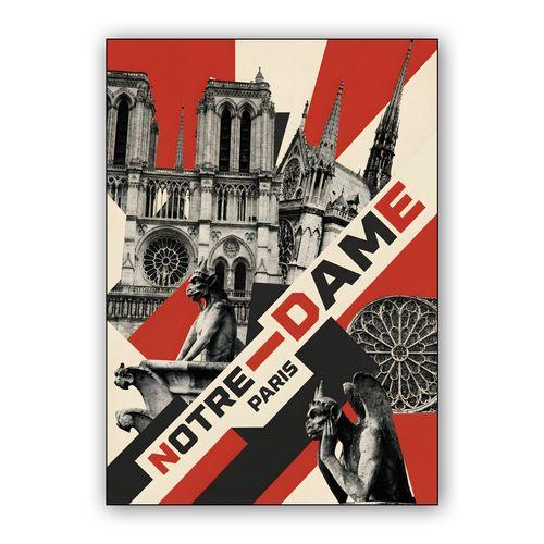 Notre-Dame Paris Punk Graphic Collage wall art poster