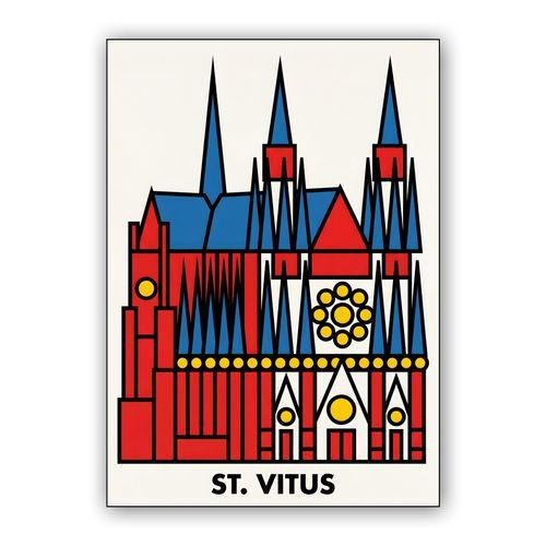 St. Vitus Cathedral Geometric Abstract wall art poster