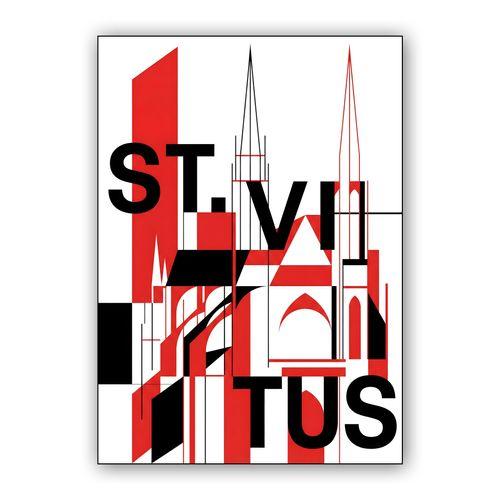 St. Vitus Cathedral Geometric Typography wall art poster