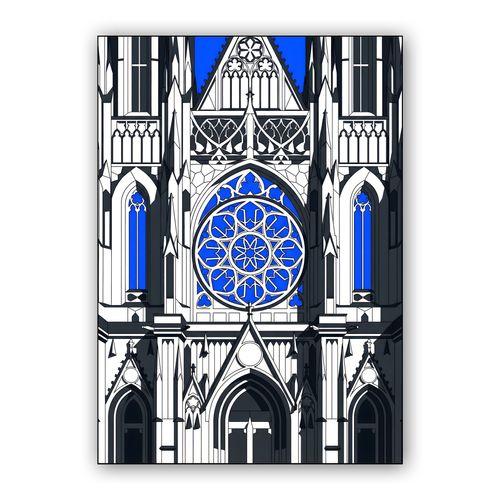 St. Vitus Cathedral Blue Rose Window wall art poster