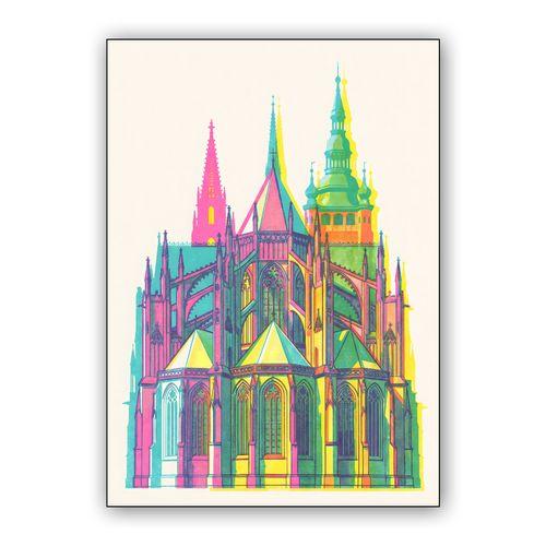 St. Vitus Cathedral Halftone Pop Art wall art poster