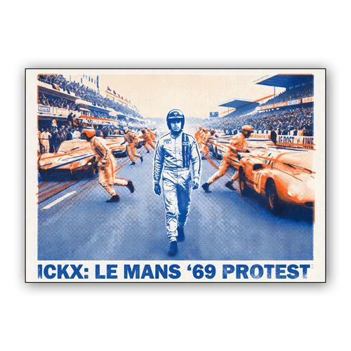 Ickx: Le Mans '69 Protest Halftone Graphic wall art poster