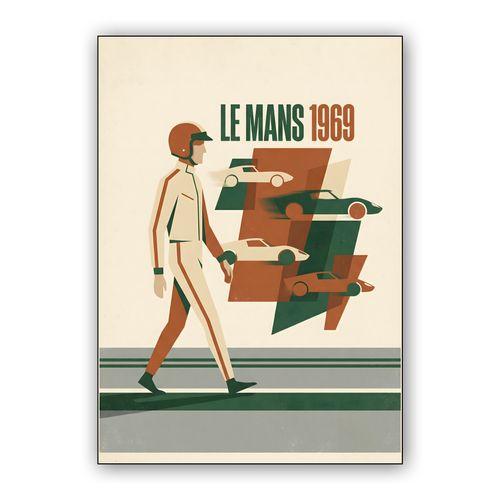 Le Mans 1969 Retro Racing Poster wall art poster