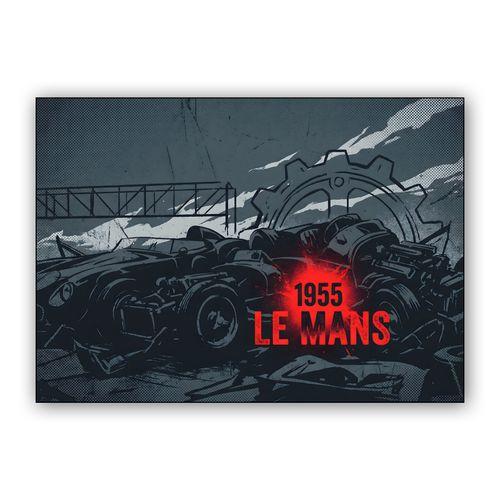 1955 Le Mans Tragedy Graphic Illustration wall art poster