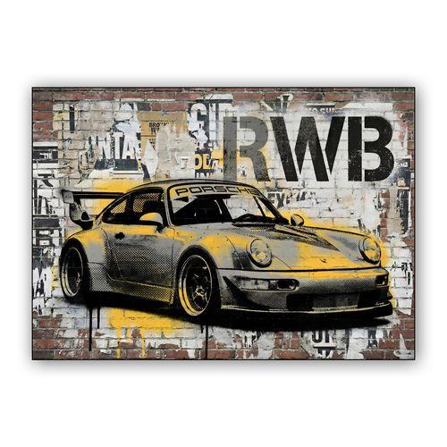 Urban Pulse: RWB 964 Stencil Mural wall art poster