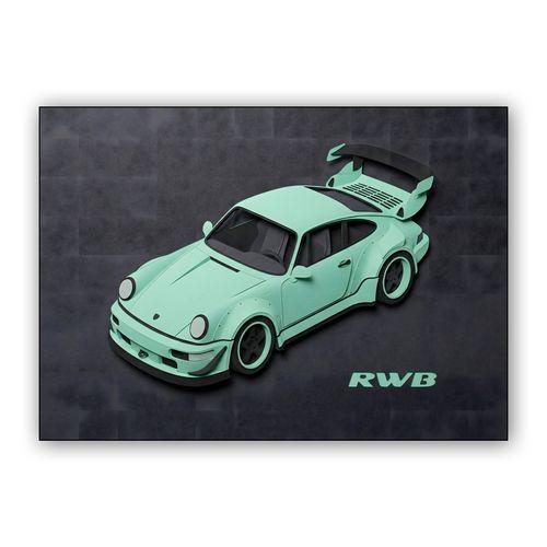 RWB 993 Mint: Textured Digital Papercraft wall art poster