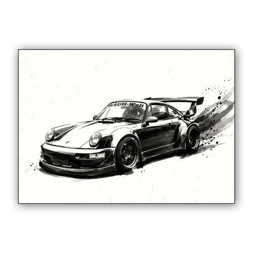 RWB 911: Sumi-e Motion Study wall art poster