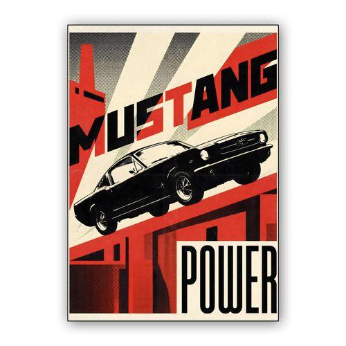 Mustang Power Constructivist Graphic Poster wall art poster