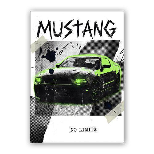 Mustang No Limits Grunge Collage wall art poster