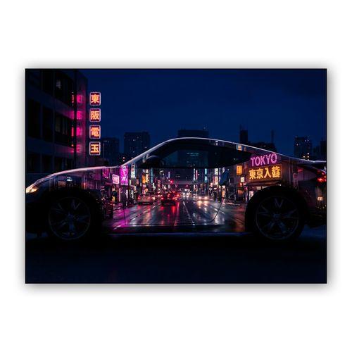 Tokyo Pulse: Nissan 370Z Double Exposure wall art poster